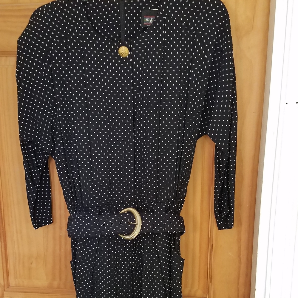 Black and white dotted dress